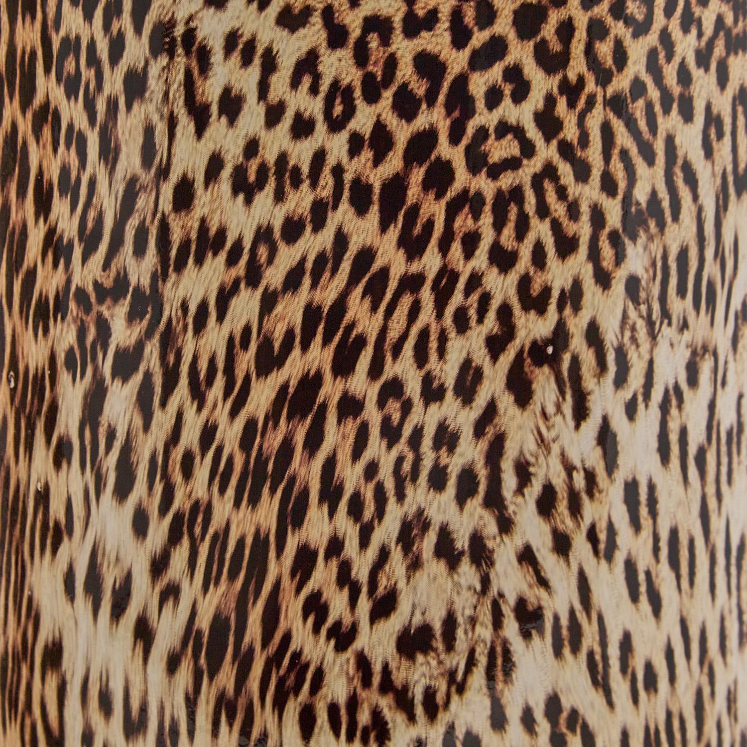 Leopard Print Covered Jar