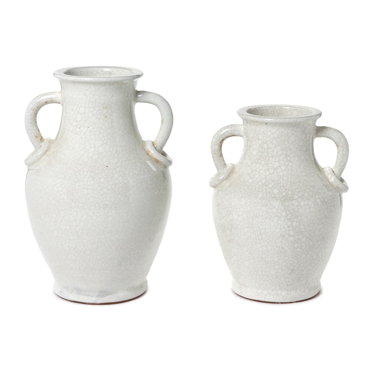 Crackle Two Handles Urn Set of 2