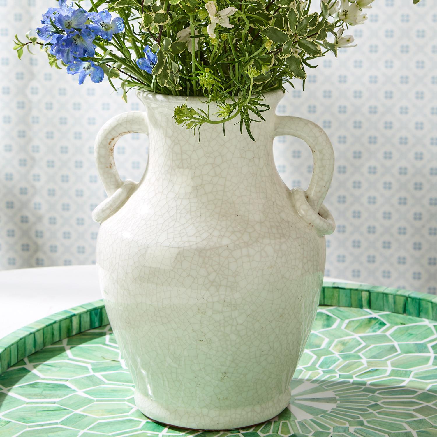 Crackle Two Handles Urn Set of 2