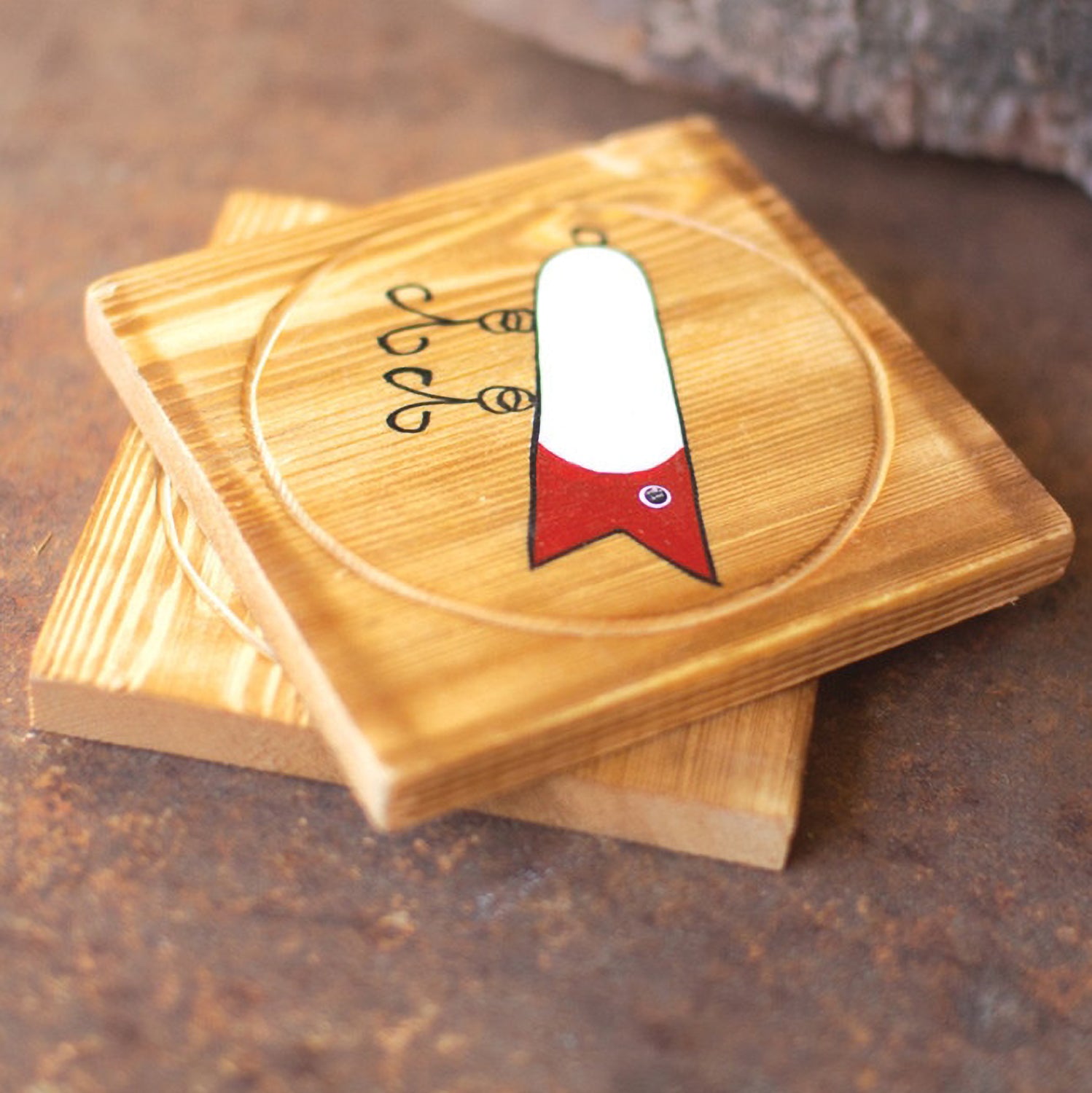 Fishing Lure Coaster Set of 4