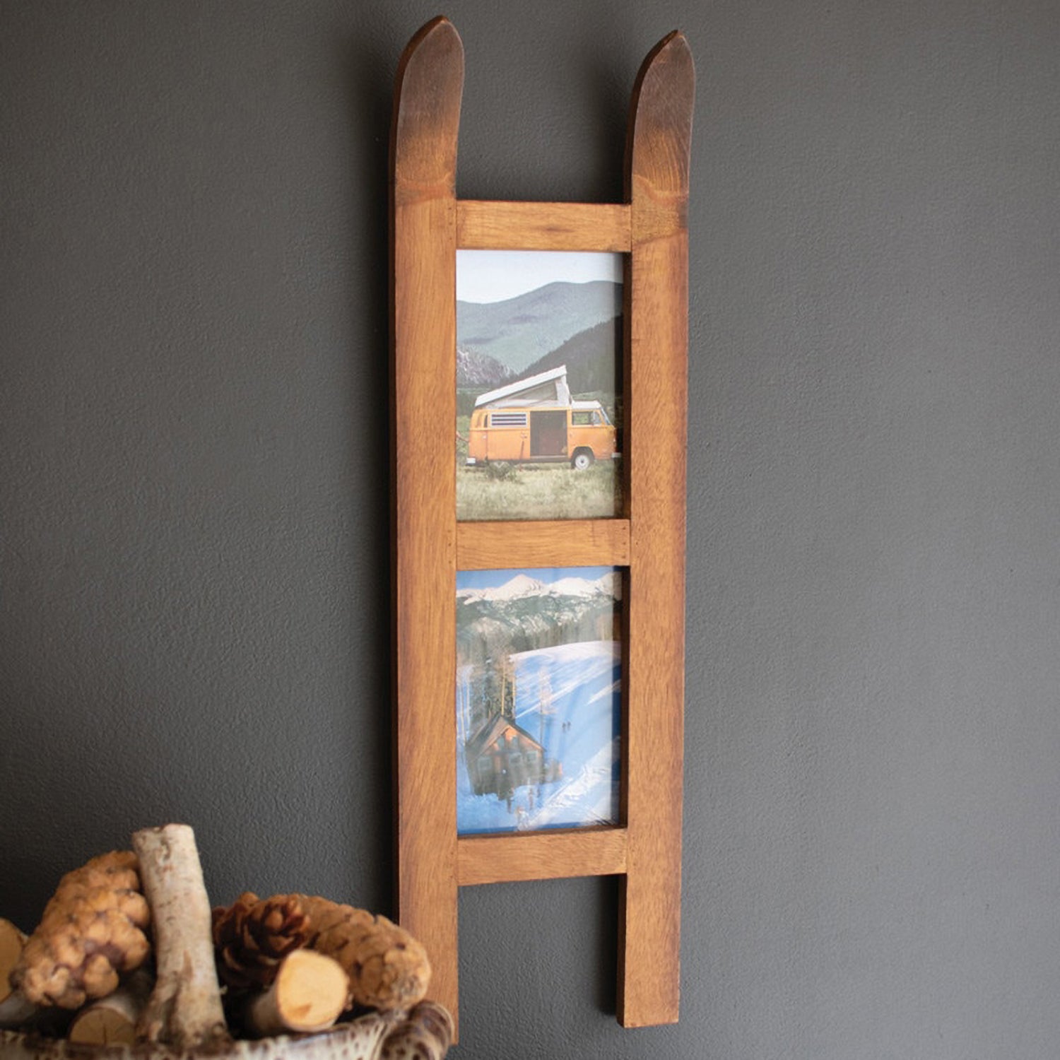Snow Ski Double Picture Frame