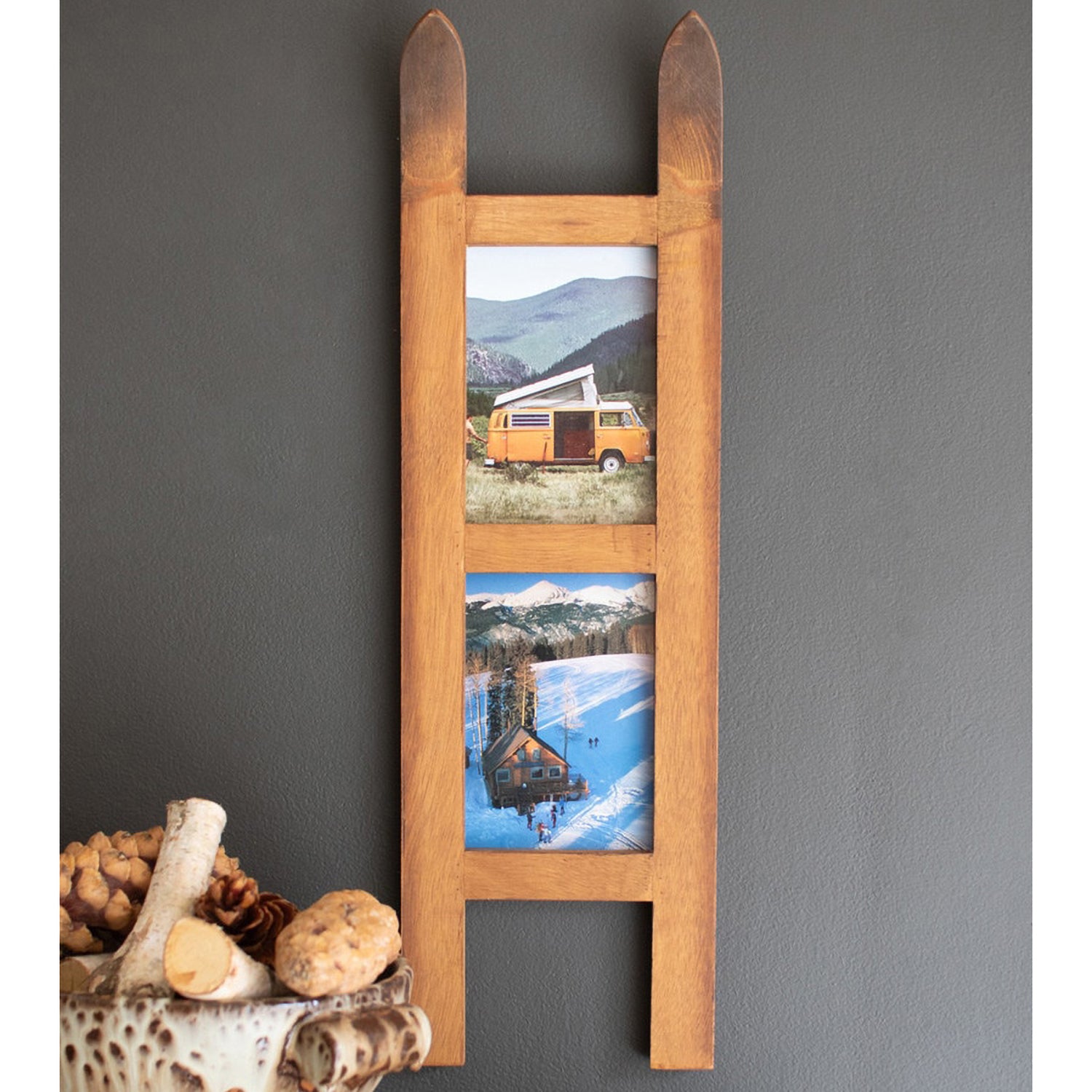 Snow Ski Double Picture Frame