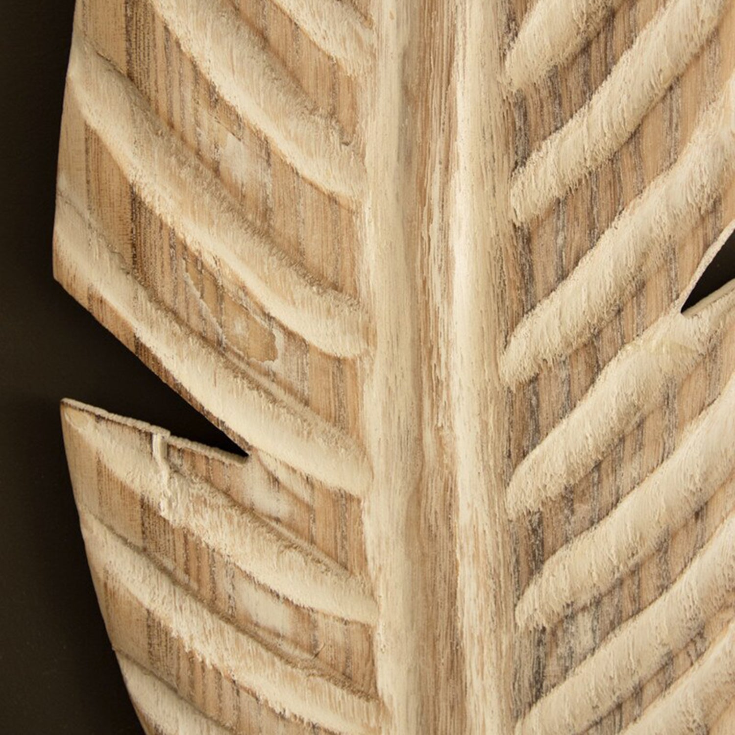 Hand-Carved Paulownia Wood Leaf Set of 3