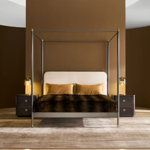 Caracole Campaign King Bed With Canopy