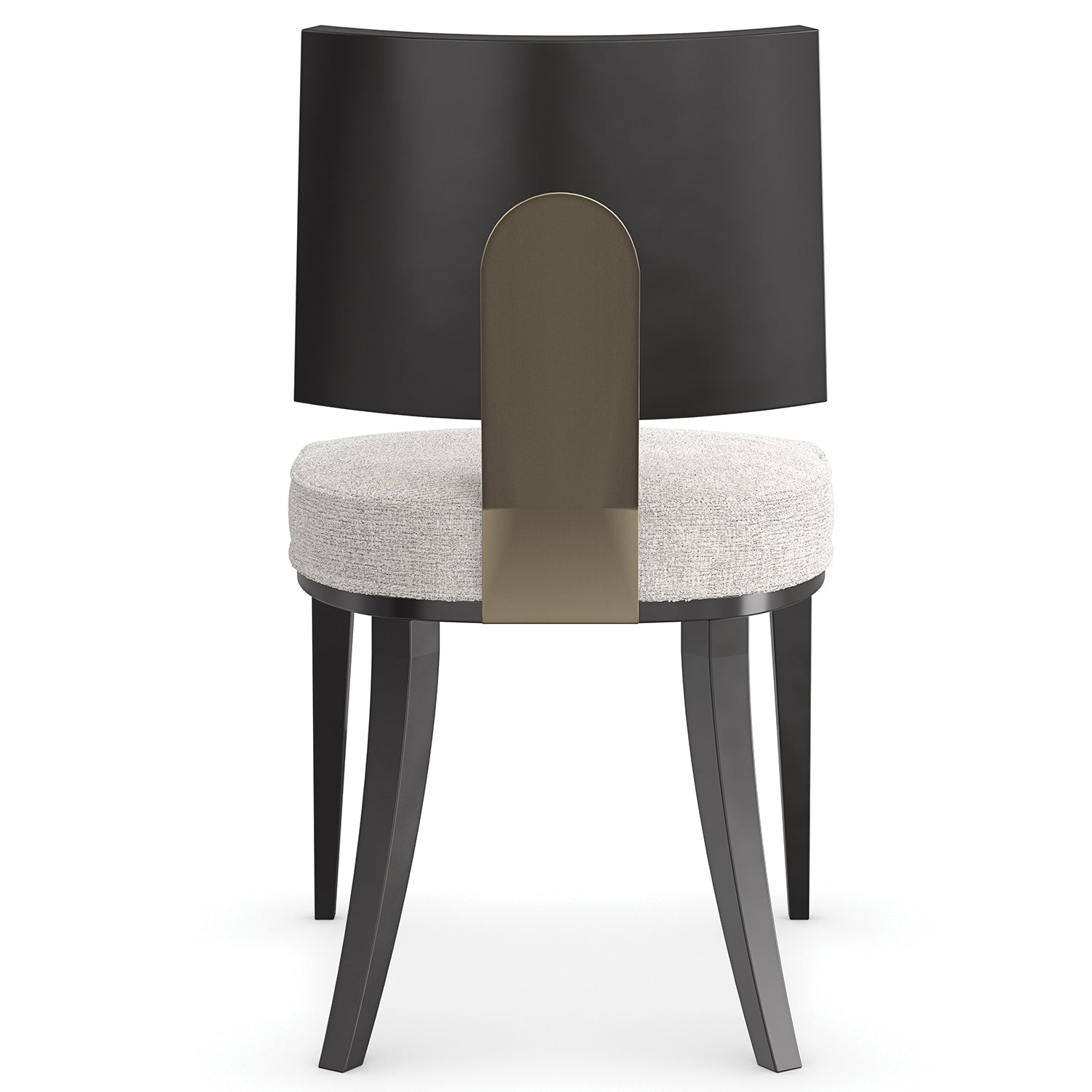 Caracole Champagne Side Chair Set of 2 in Almost Black, styled in a room setting