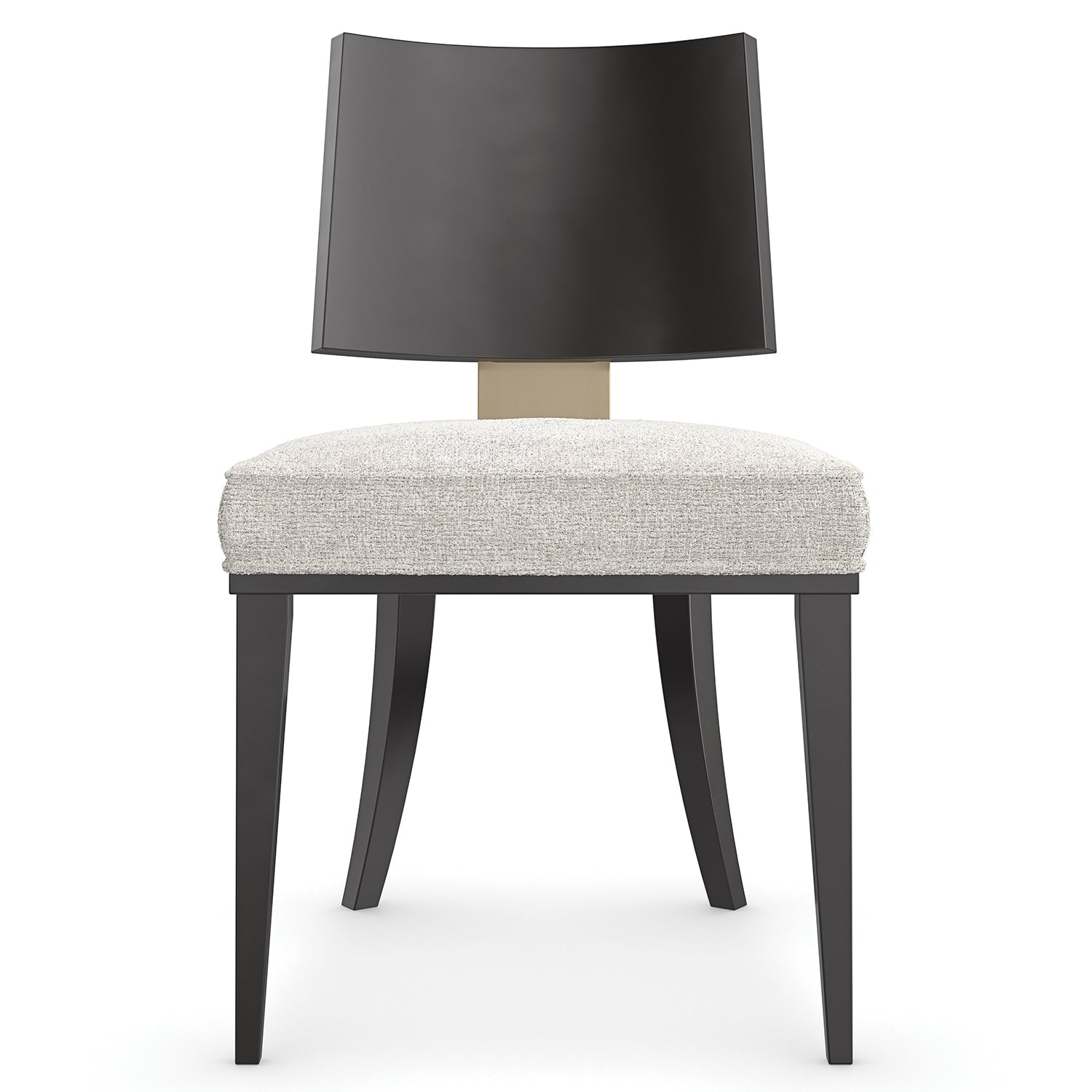 Caracole Champagne Side Chair Set of 2 in Almost Black, close-up detail