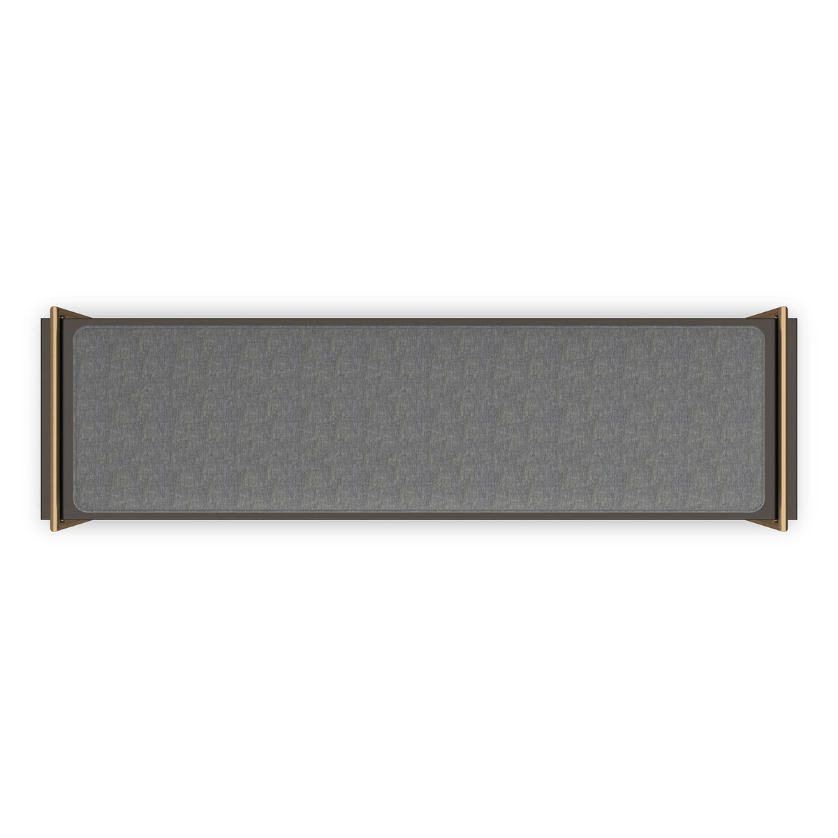 Caracole Slim Line Bench in Dark Chocolate & Champagne Gold — hardware and detailing