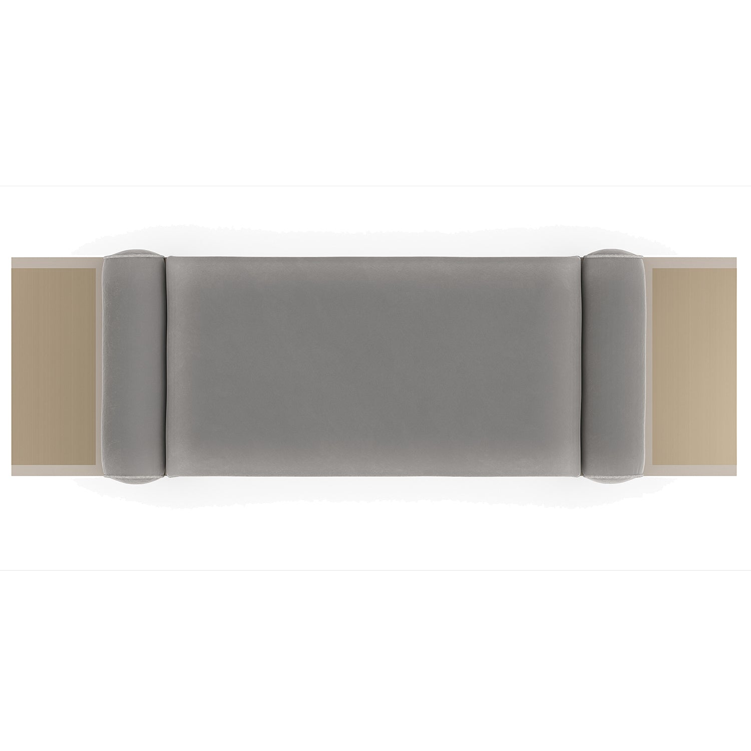 Caracole Roll Play Champagne Bench in Almond Milk, close-up detail
