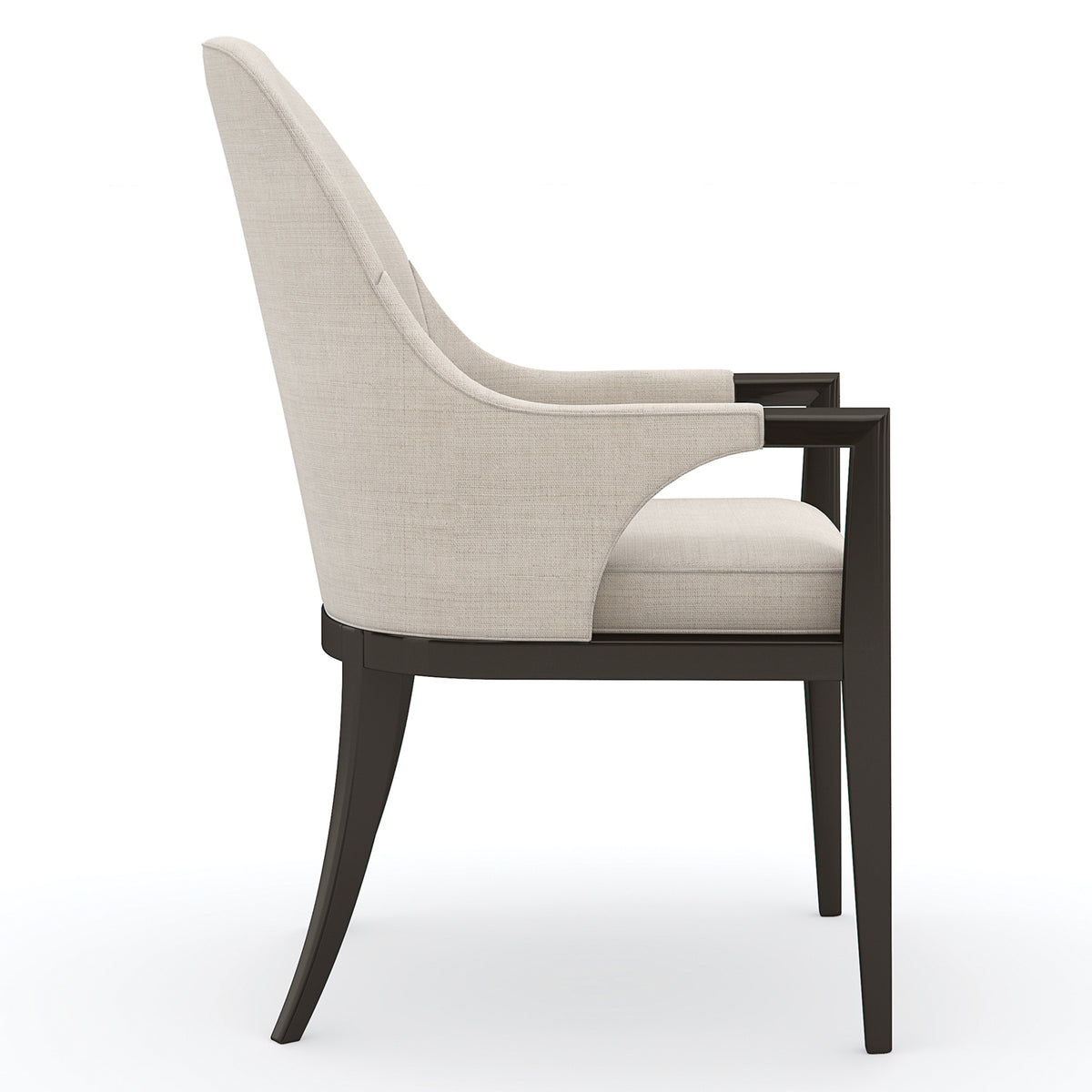 Caracole Natural Choice Arm Chair Set of 2 in Dark Chocolate, close-up detail