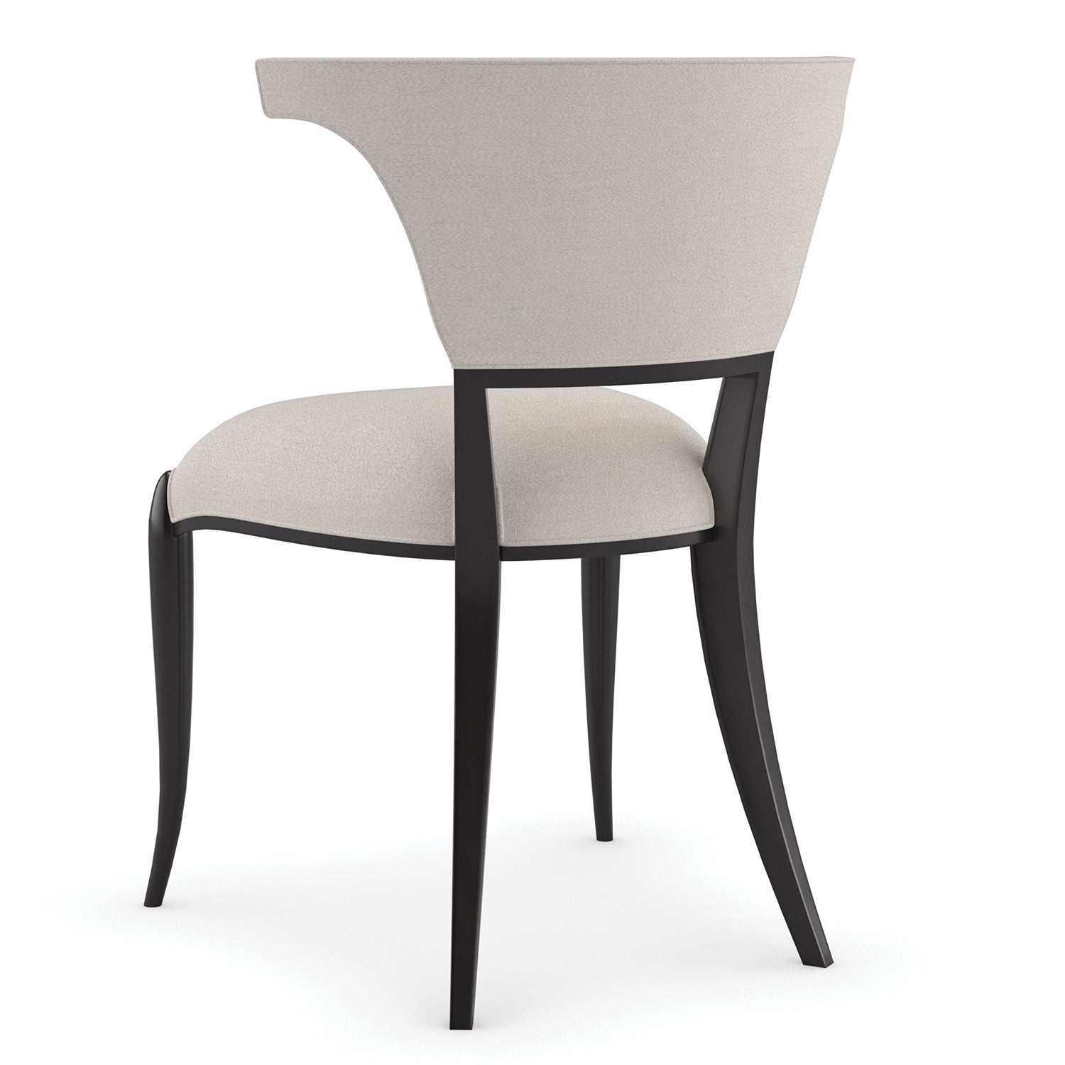 Caracole Be My Guest Dining Chair Set of 2 in Almost Black — material and texture detail