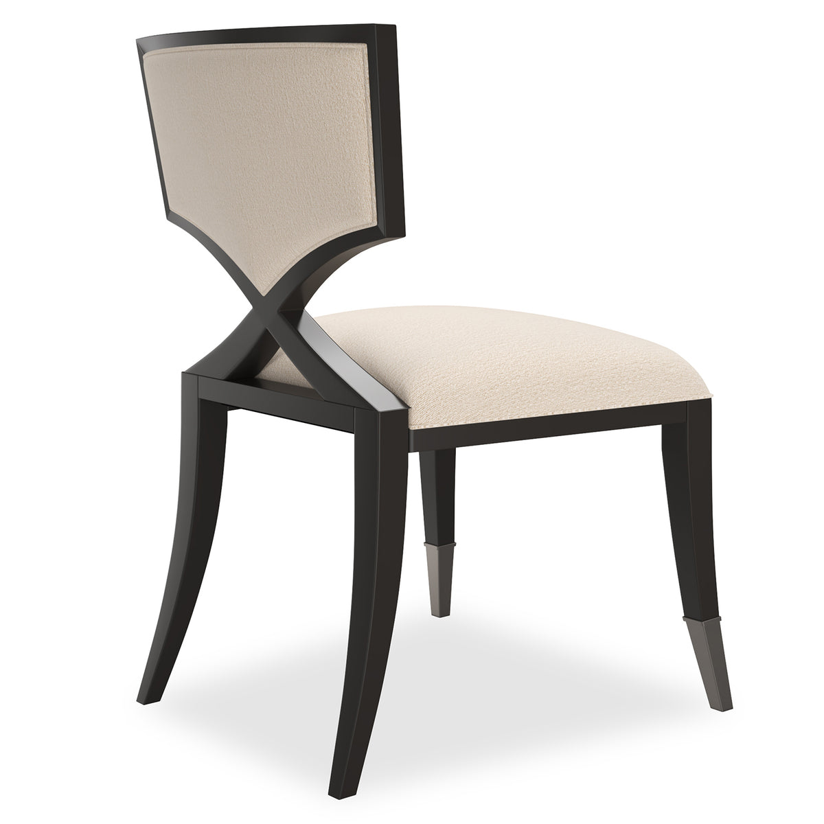 Caracole First Chair Dining Chair Set of 2 in Dark Chocolate & Deep Bonze — styled in a room setting