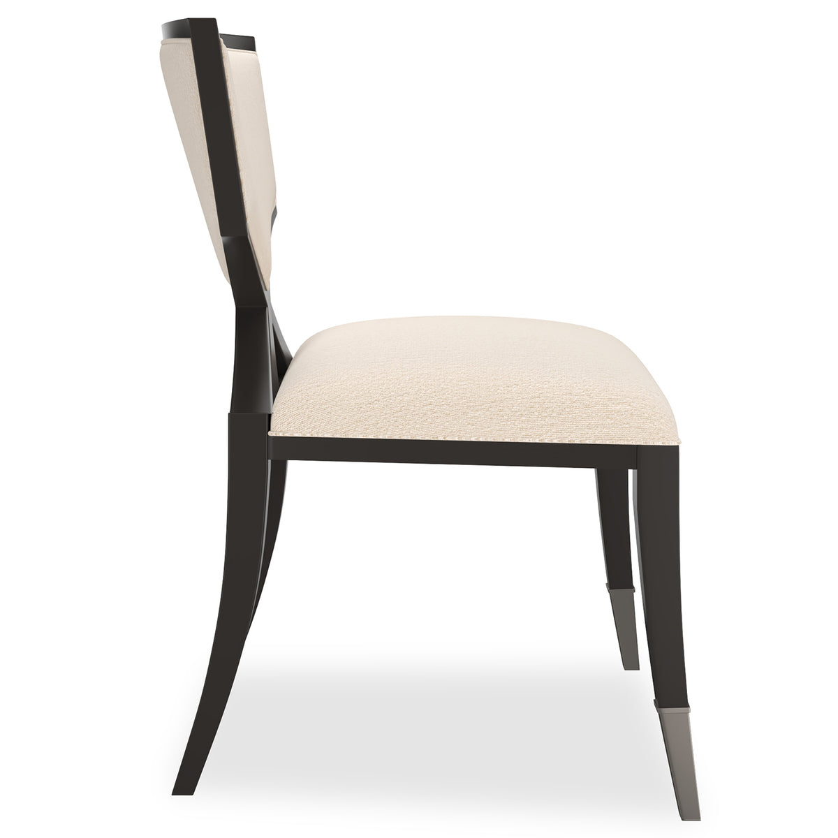 Caracole First Chair Dining Chair Set of 2 in Dark Chocolate & Deep Bonze — side profile