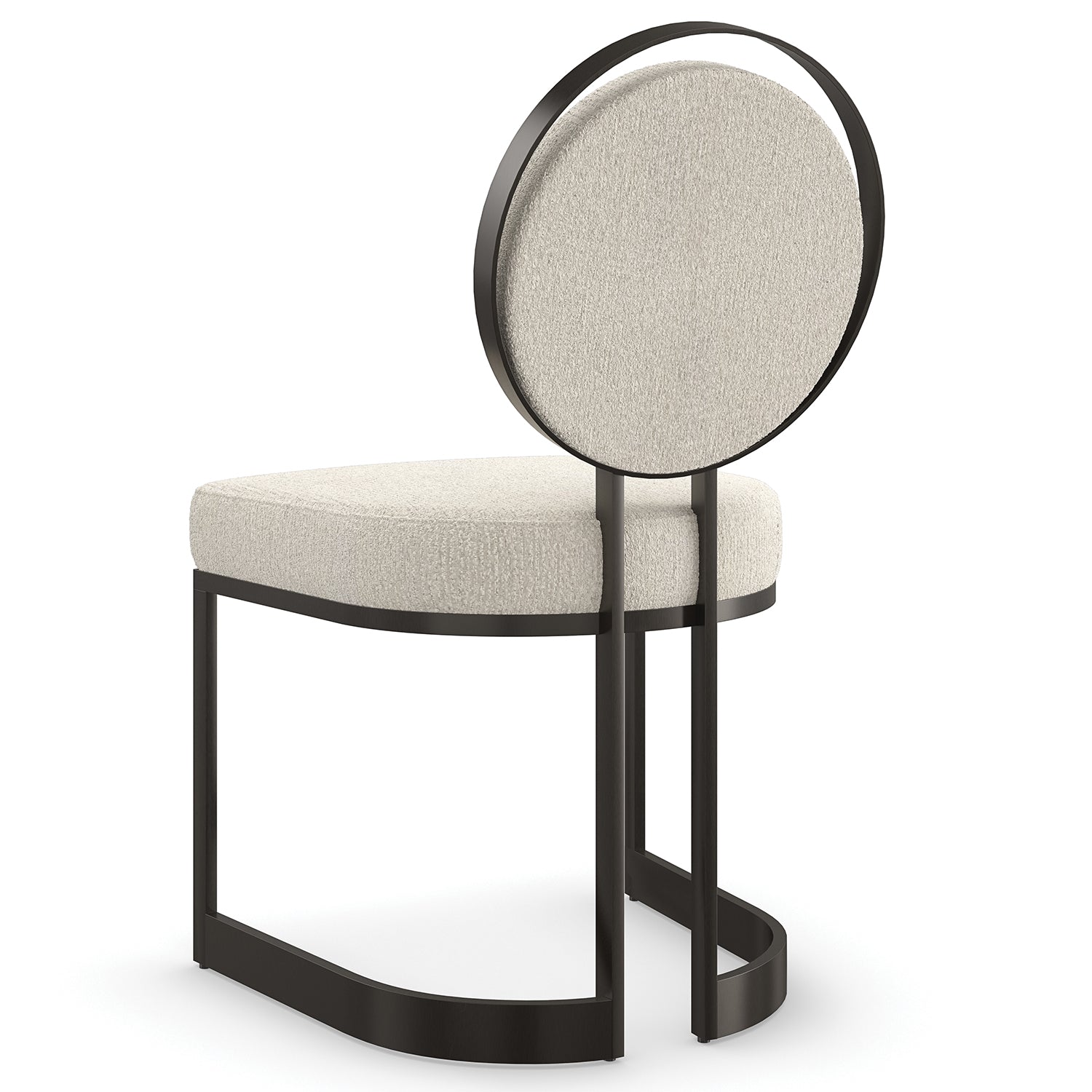 Caracole La Lune Dining Chair Set of 2 in Chocolate Bronze, angled view
