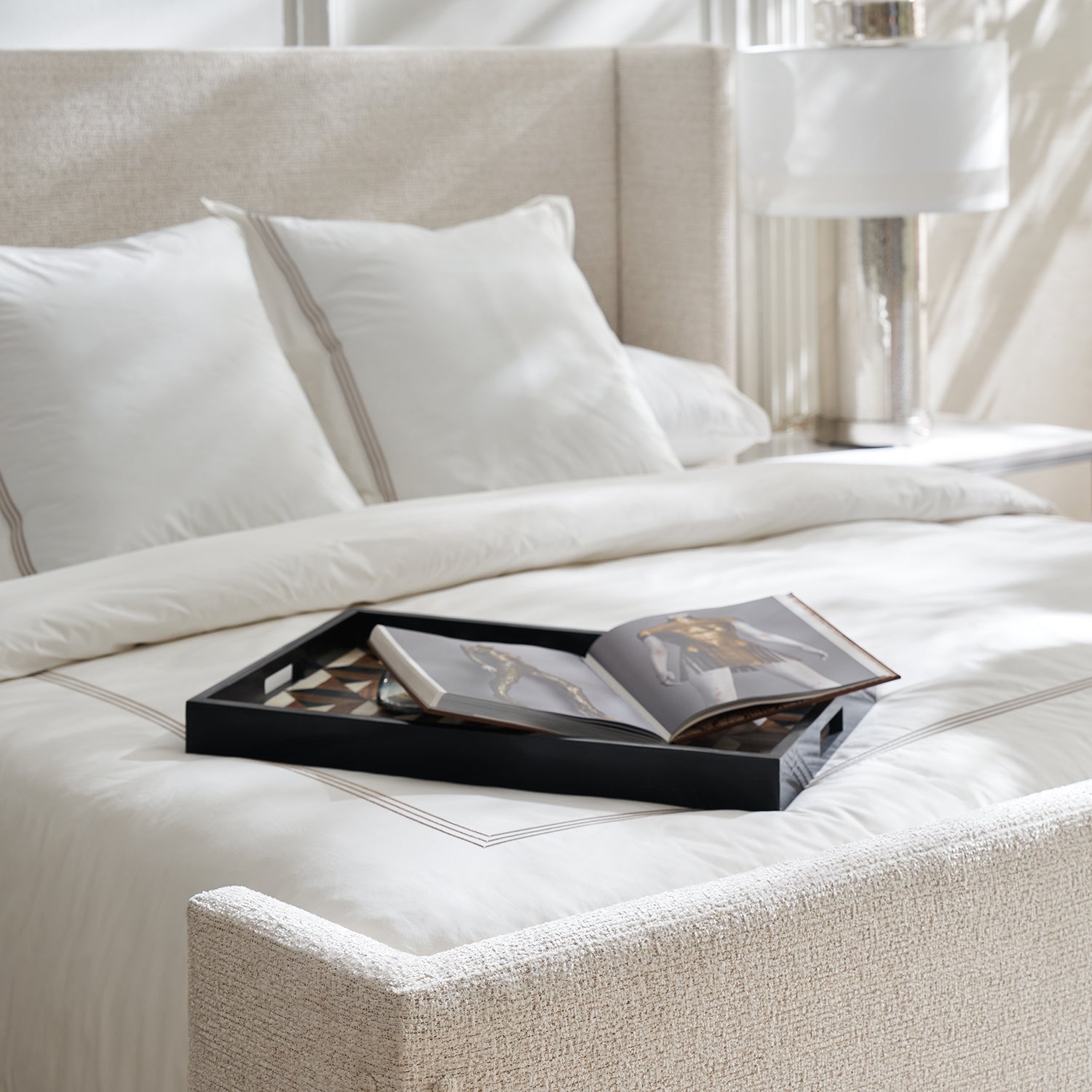 Caracole Shelter Me Bed detail in Poplar