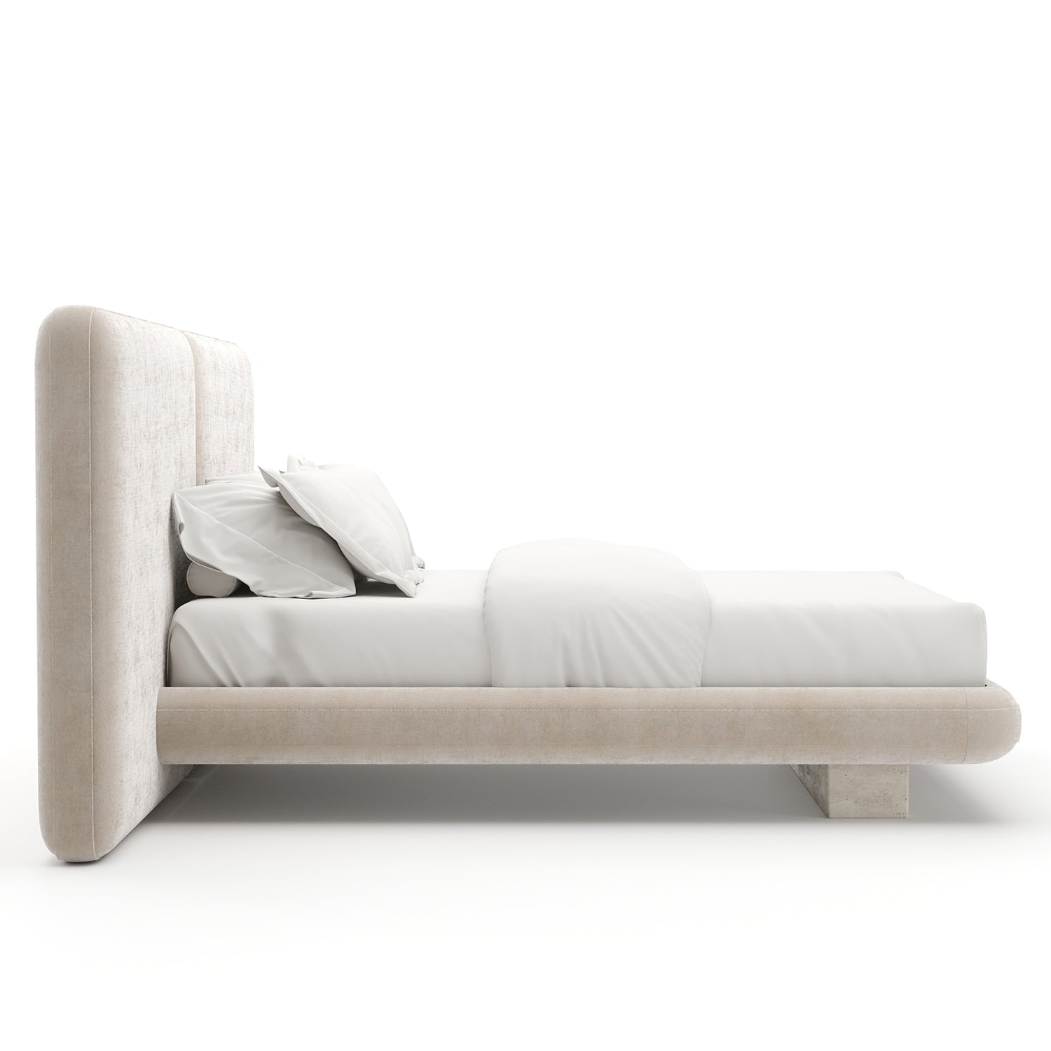 Caracole Overlap Ivory Upholstered 2 Panel Bed