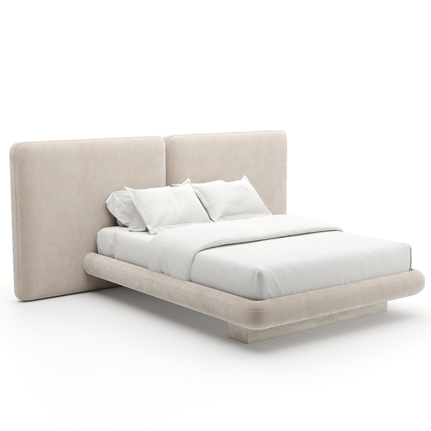 Caracole Overlap Ivory Upholstered 2 Panel Bed