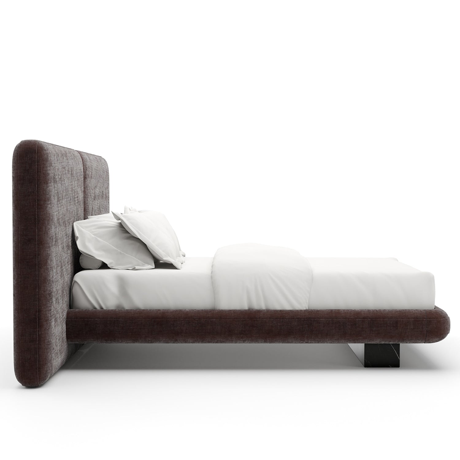 Caracole Overlap Dark Taupe Upholstered 2 Panel Bed