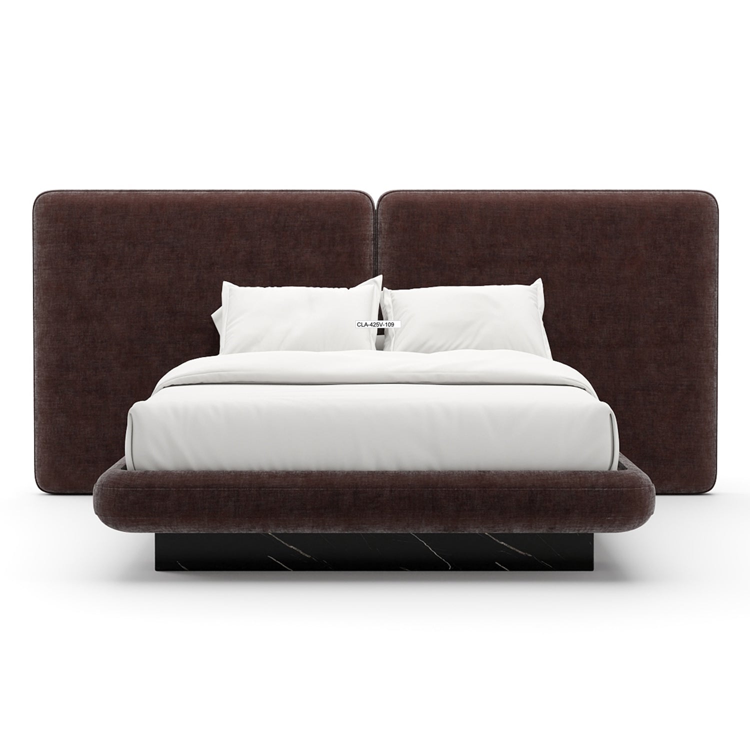 Caracole Overlap Dark Taupe Upholstered 2 Panel Bed