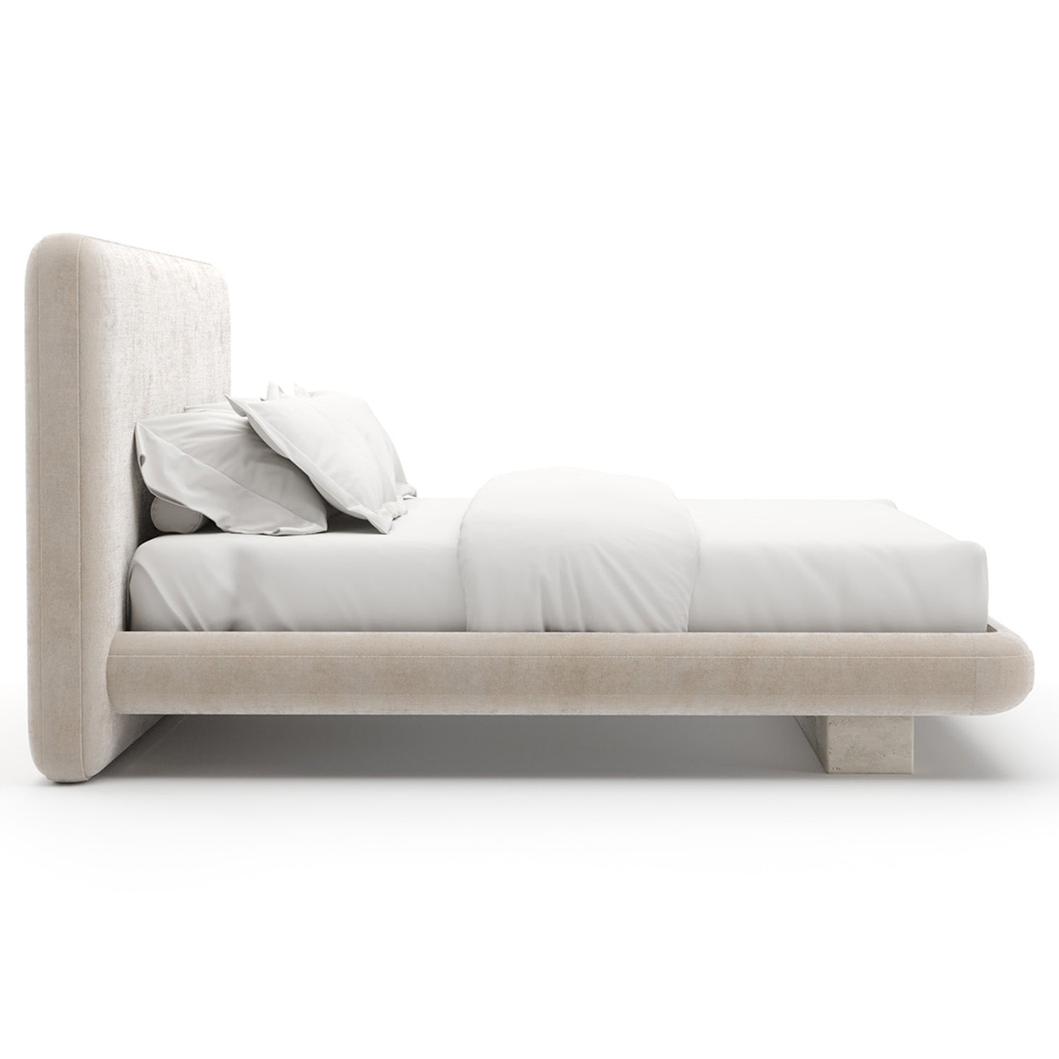 Caracole Overlap Ivory Upholstered Bed