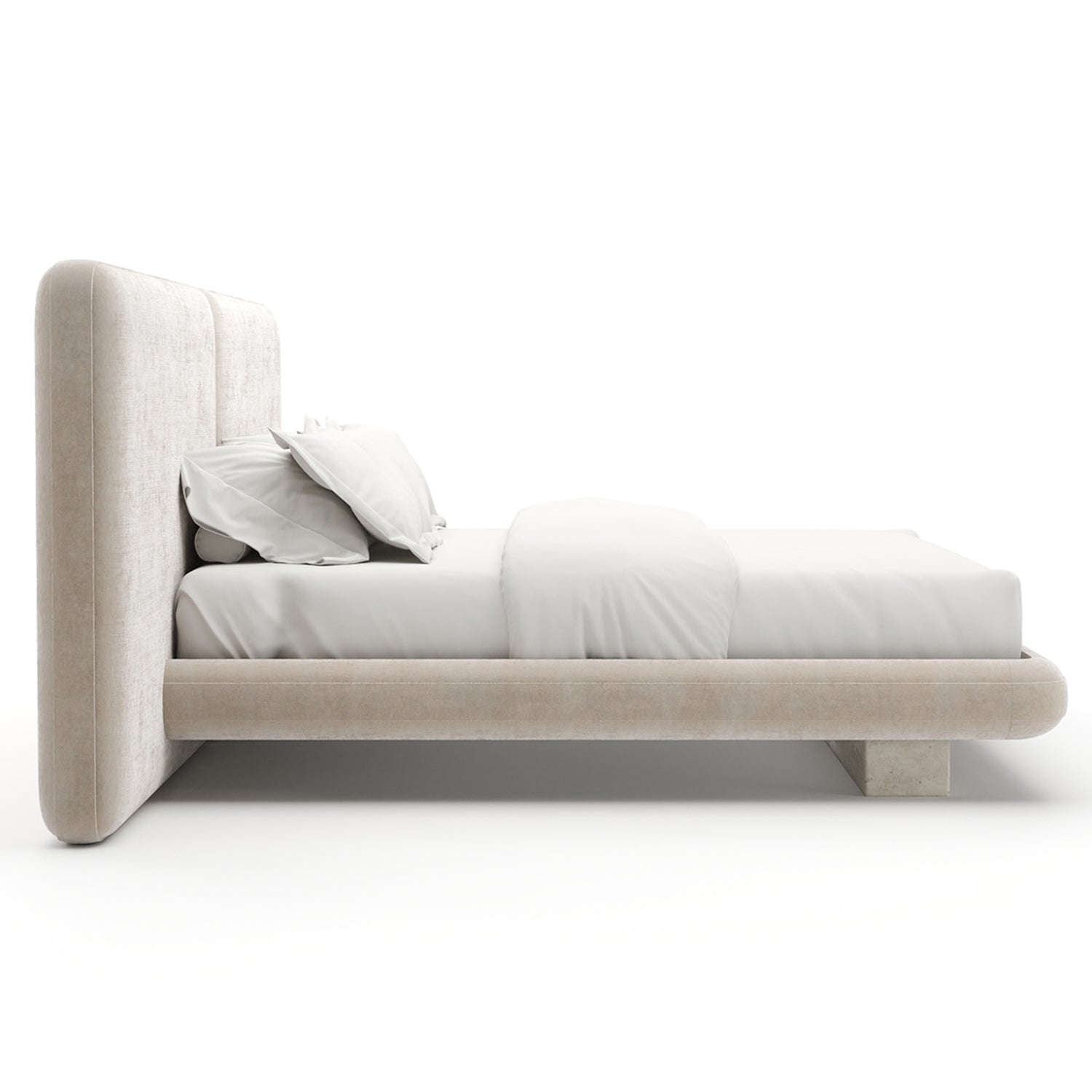 Caracole Overlap Ivory Upholstered 2 Panel Bed