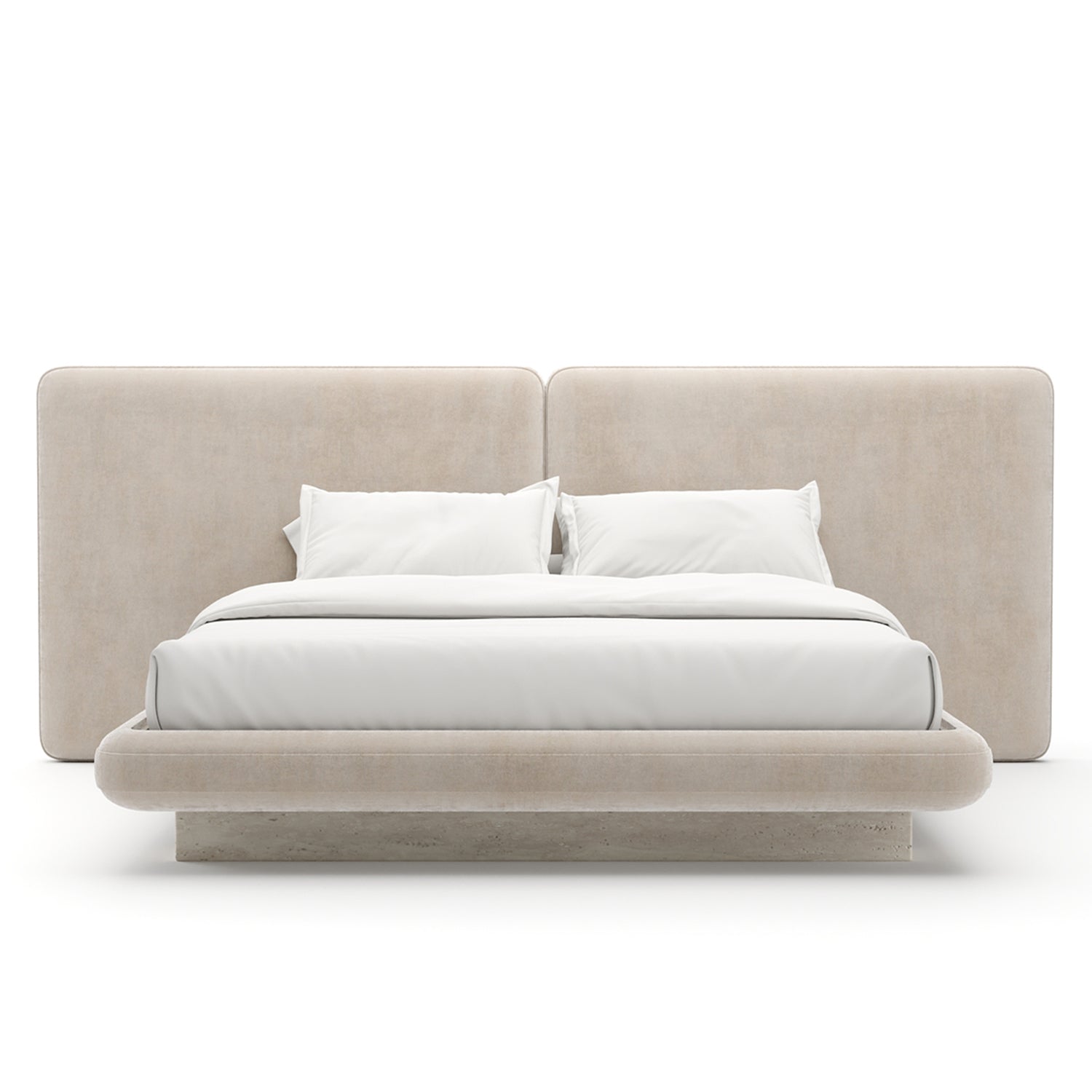 Caracole Overlap Ivory Upholstered 2 Panel Bed
