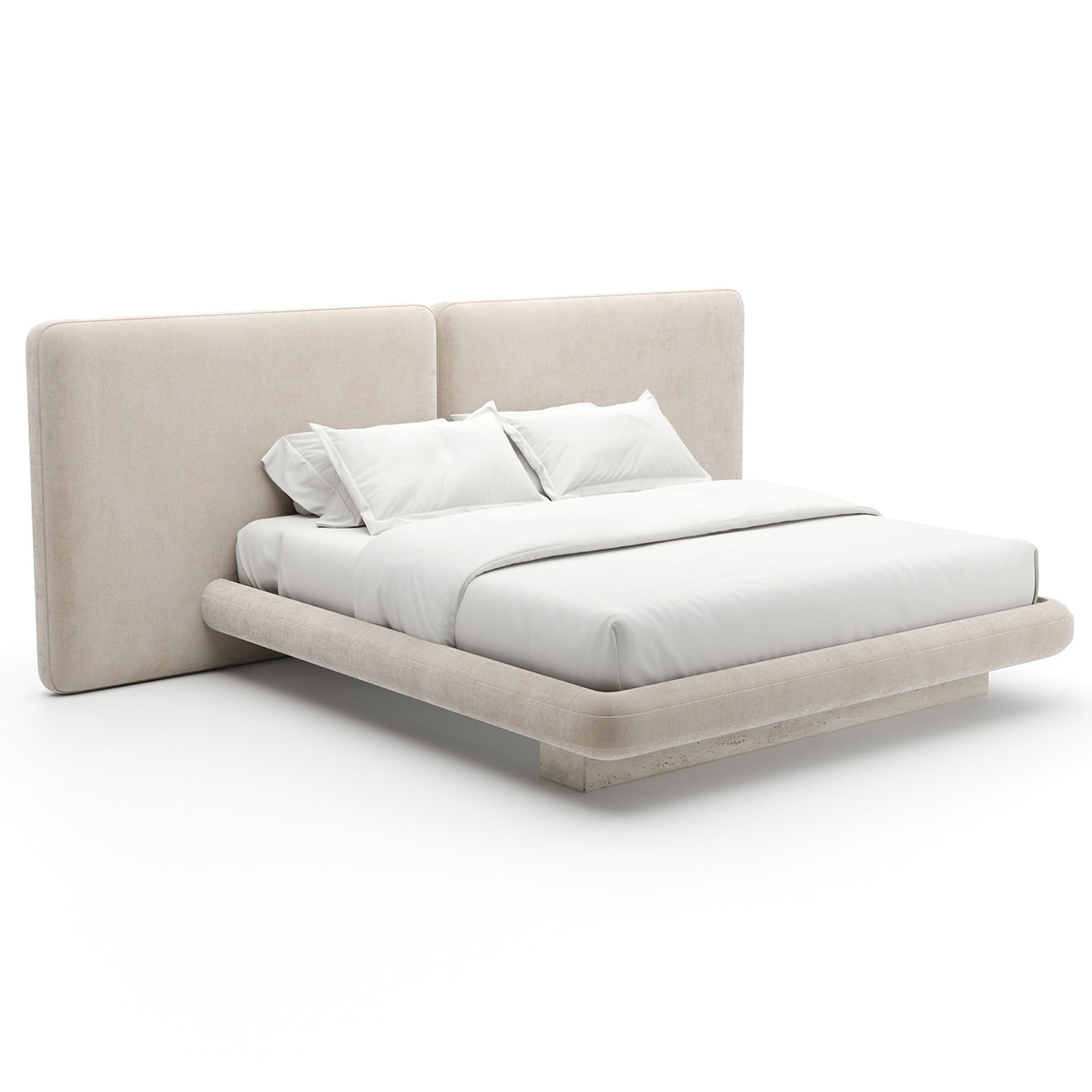 Caracole Overlap Ivory Upholstered 2 Panel Bed