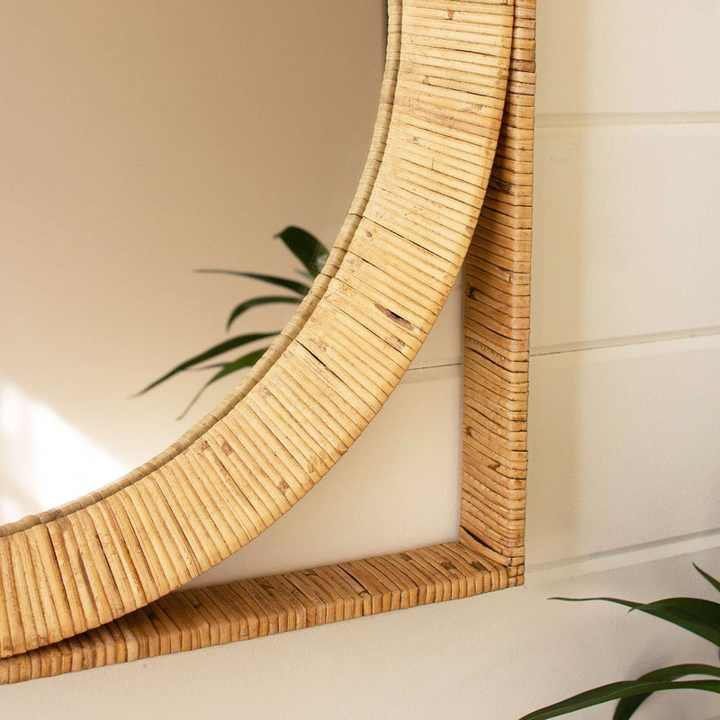 Cane Wrapped Wall Mirror
