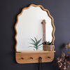 Arched Squiggle Wood Framed Shelf Wall Mirror