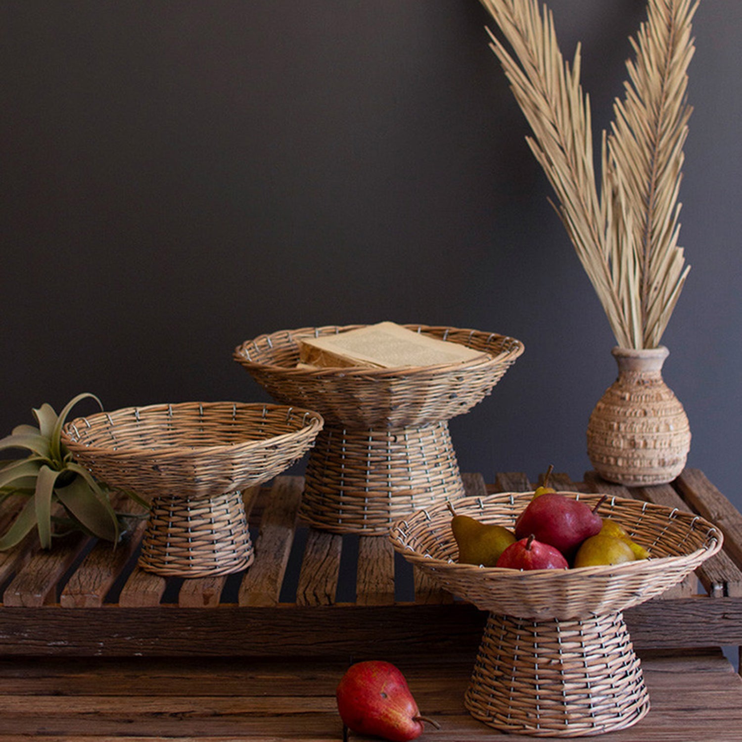 Kalalou Wicker Compote Bowls - Thumbnail 2