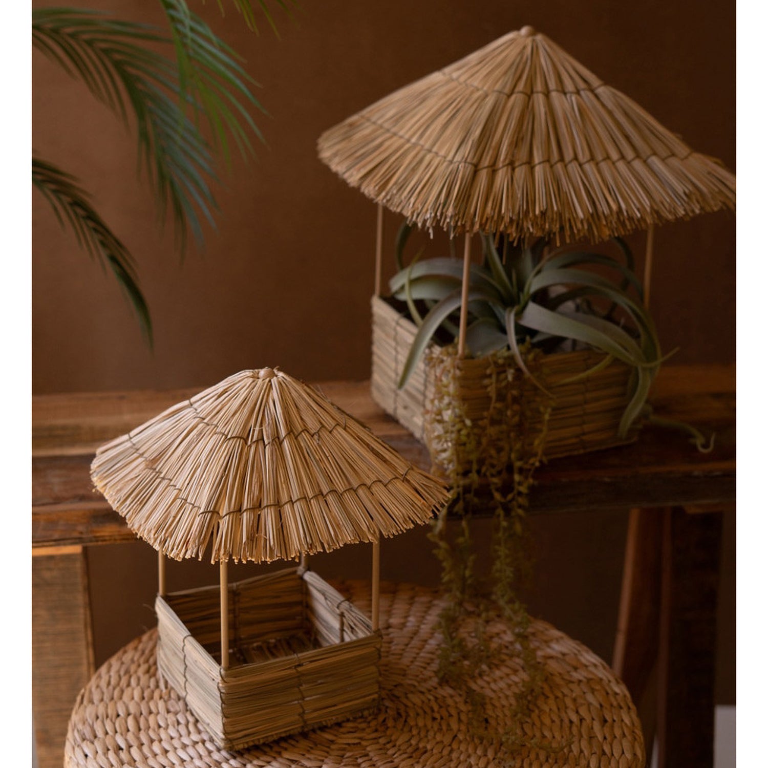 Tiki Hut Planter Set of 2