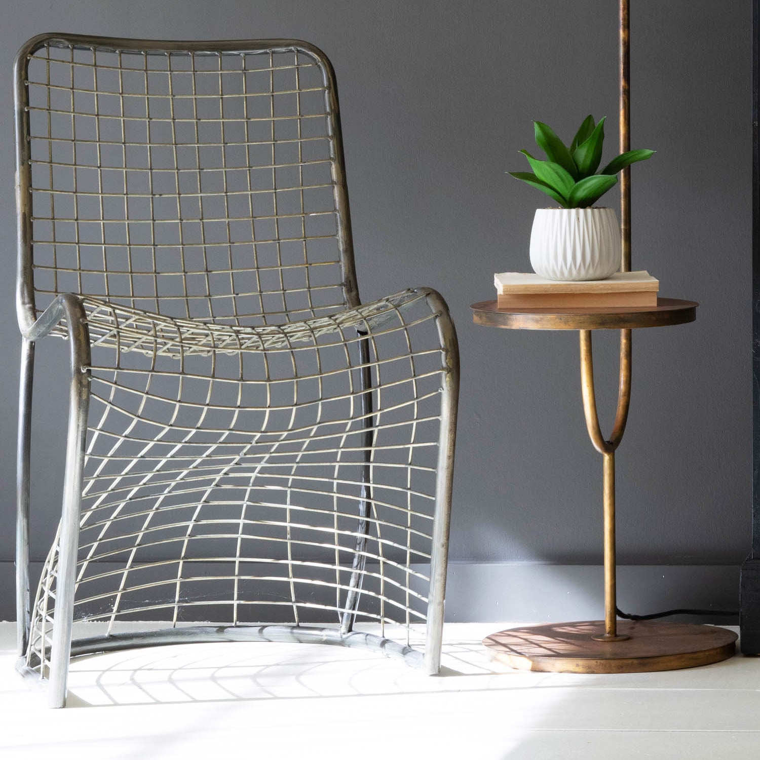 Woven Metal Accent Chair