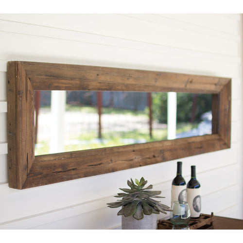 Recycled Wood Rectangle Wall Mirror