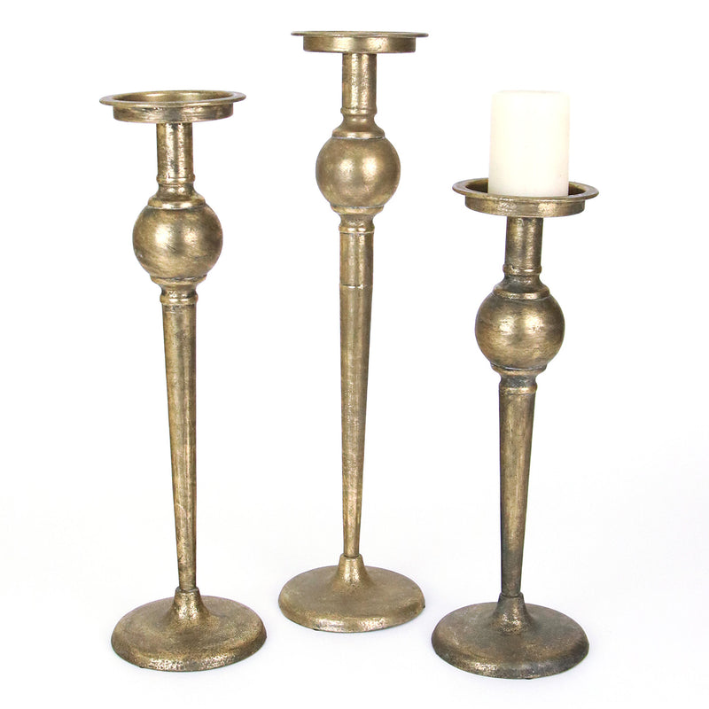 Antique Brass Candle Stand Set of 3