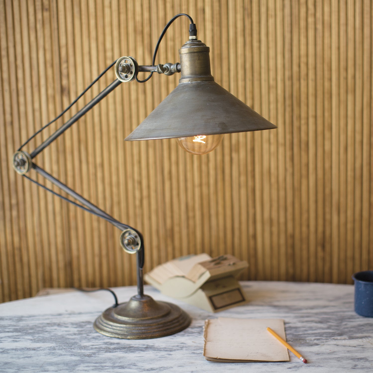 Industrial Metal Table Lamp Paynes Gray