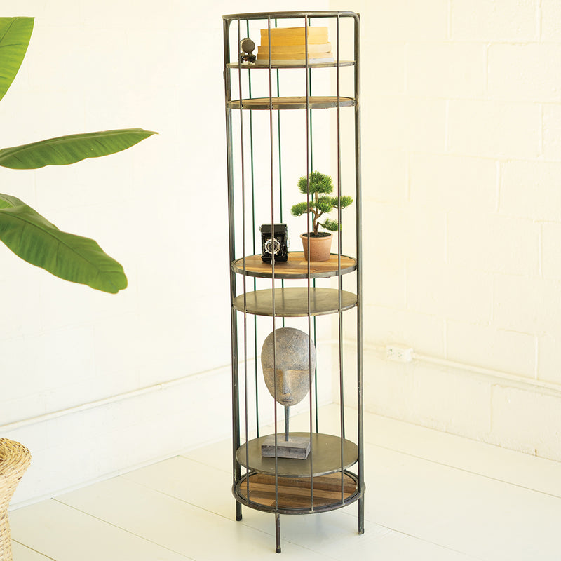 Hinged Tall Round Etagere