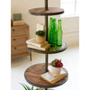 Round Recycled Wood Accent Table