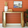 Antique Brass Oval Console Table