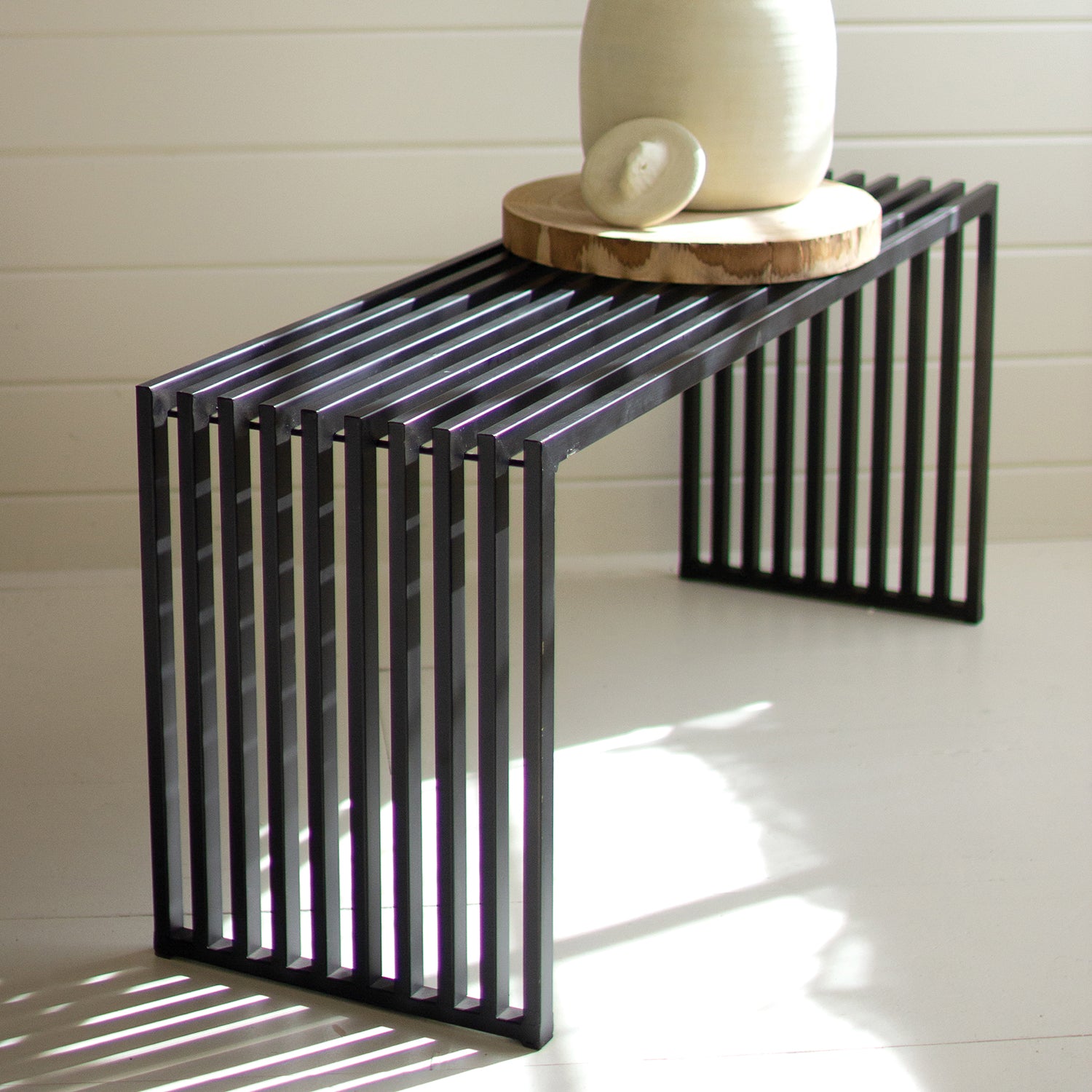 Black Bench Console Table