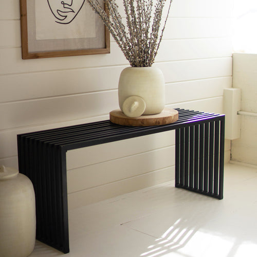 Black Bench Console Table