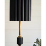 Fluted Black & Antique Gold Table Lamp