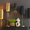 Fluted Black & Antique Gold Wall Sconce