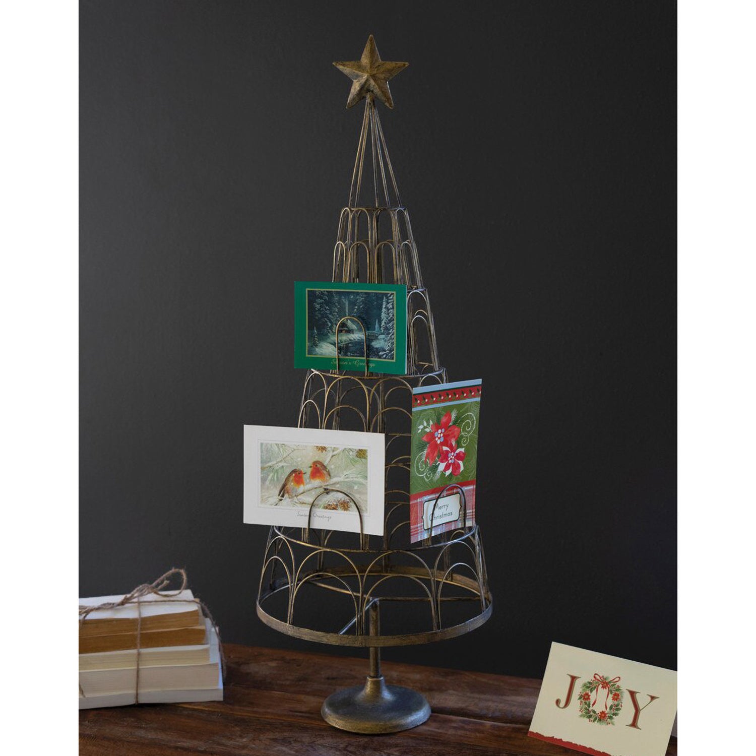 Metal Christmas Tree Card Holder
