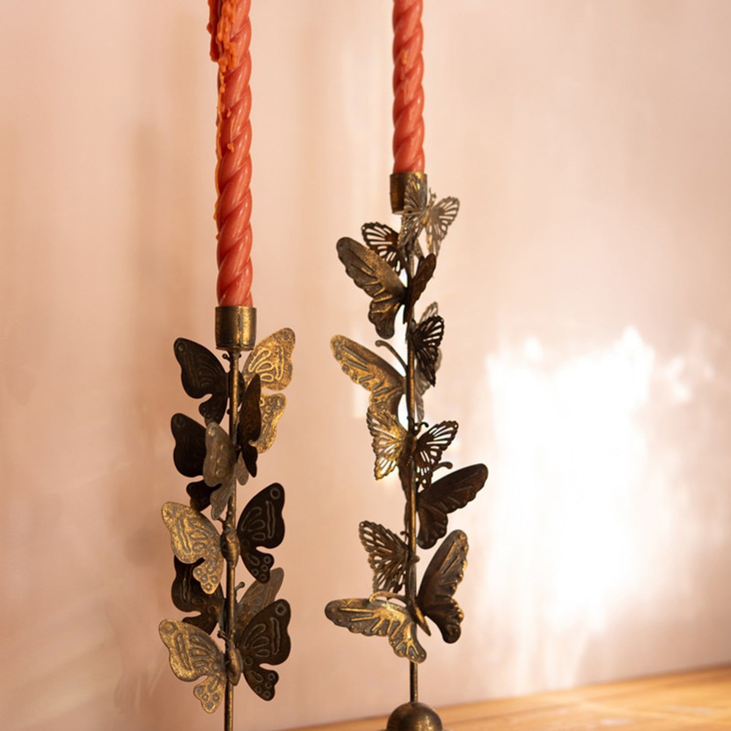 Butterflies Taper Candle Holder Set of 2