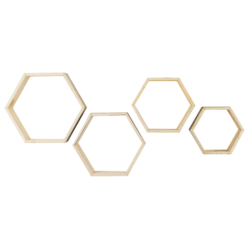 Hexagon Wall Shelf Set of 4