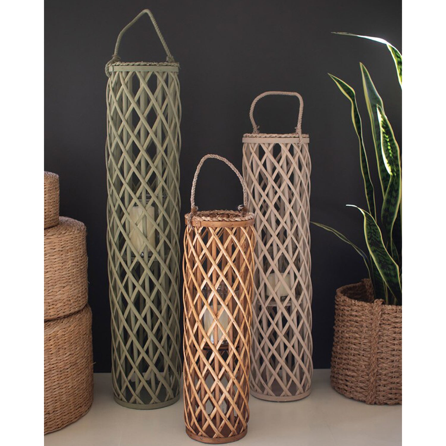 Tall Willow Lantern Set of 3