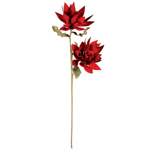 Red Pointy Petal Faux Plant Stem Set of 6
