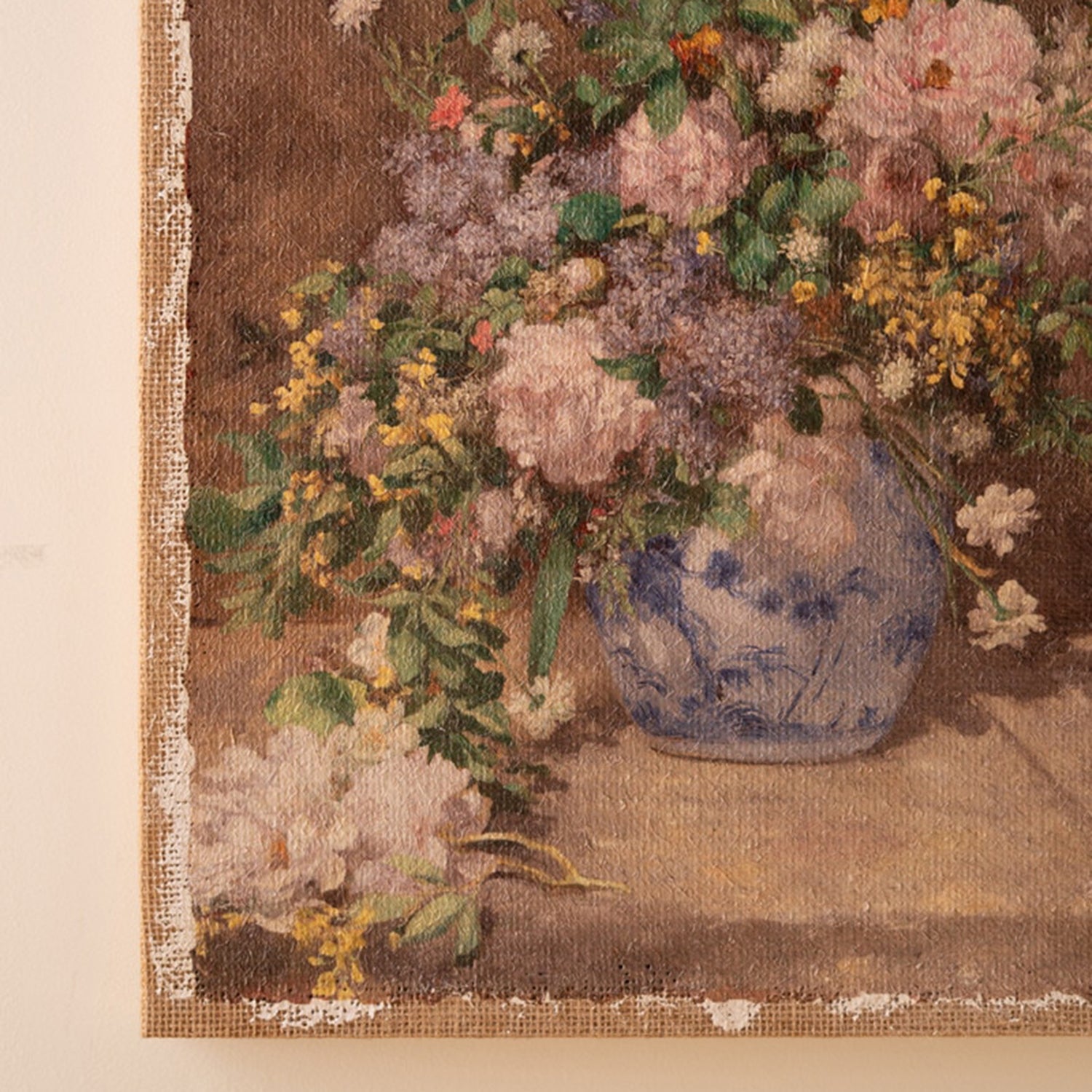 Canvas Paint over Print Flower Set of 2