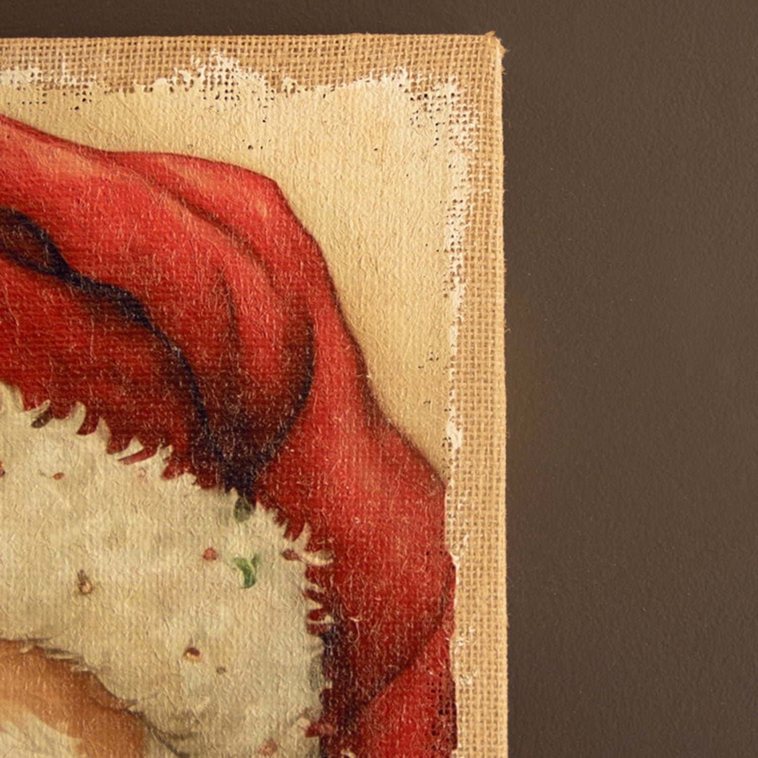 Canvas Paint over Print Santa