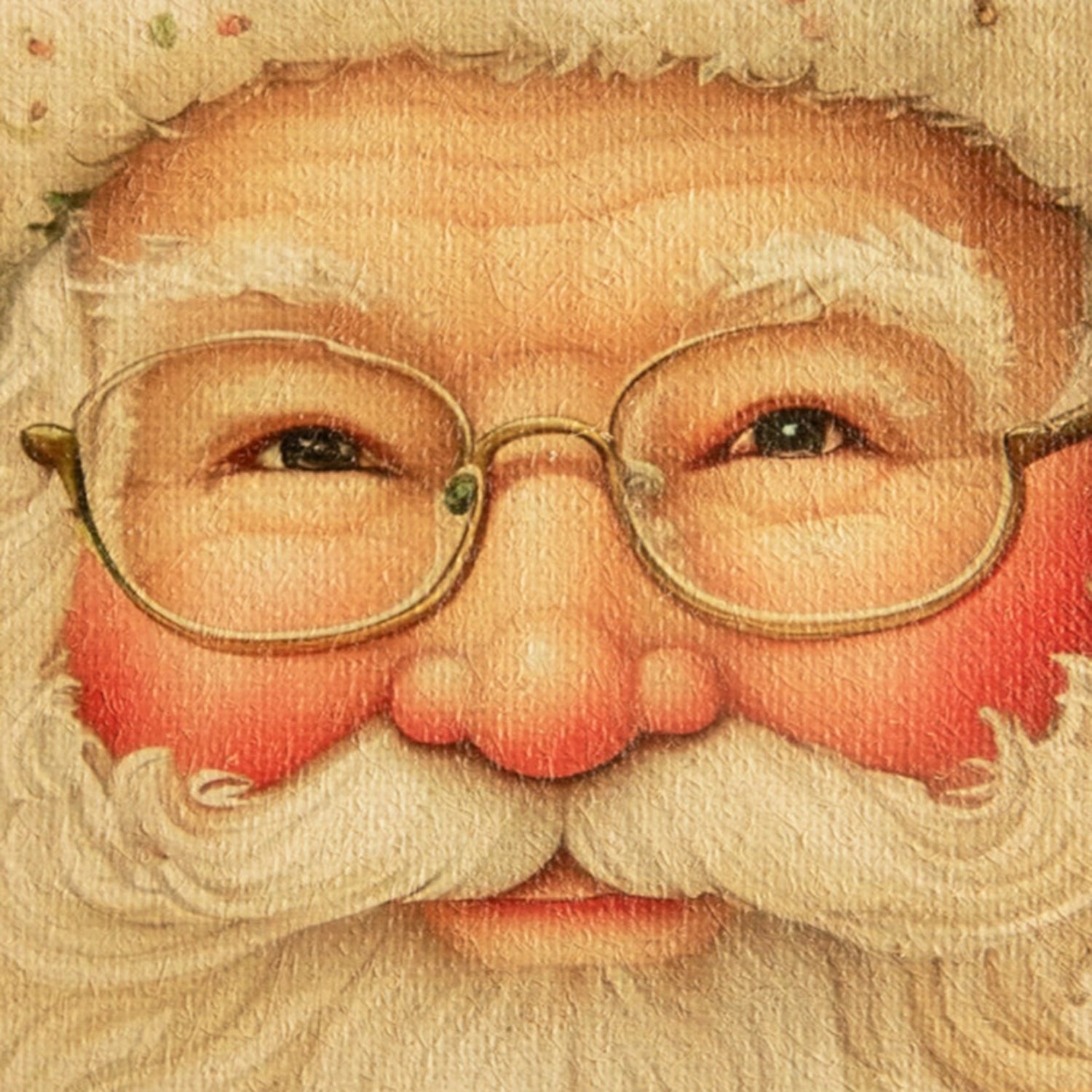 Canvas Paint over Print Santa