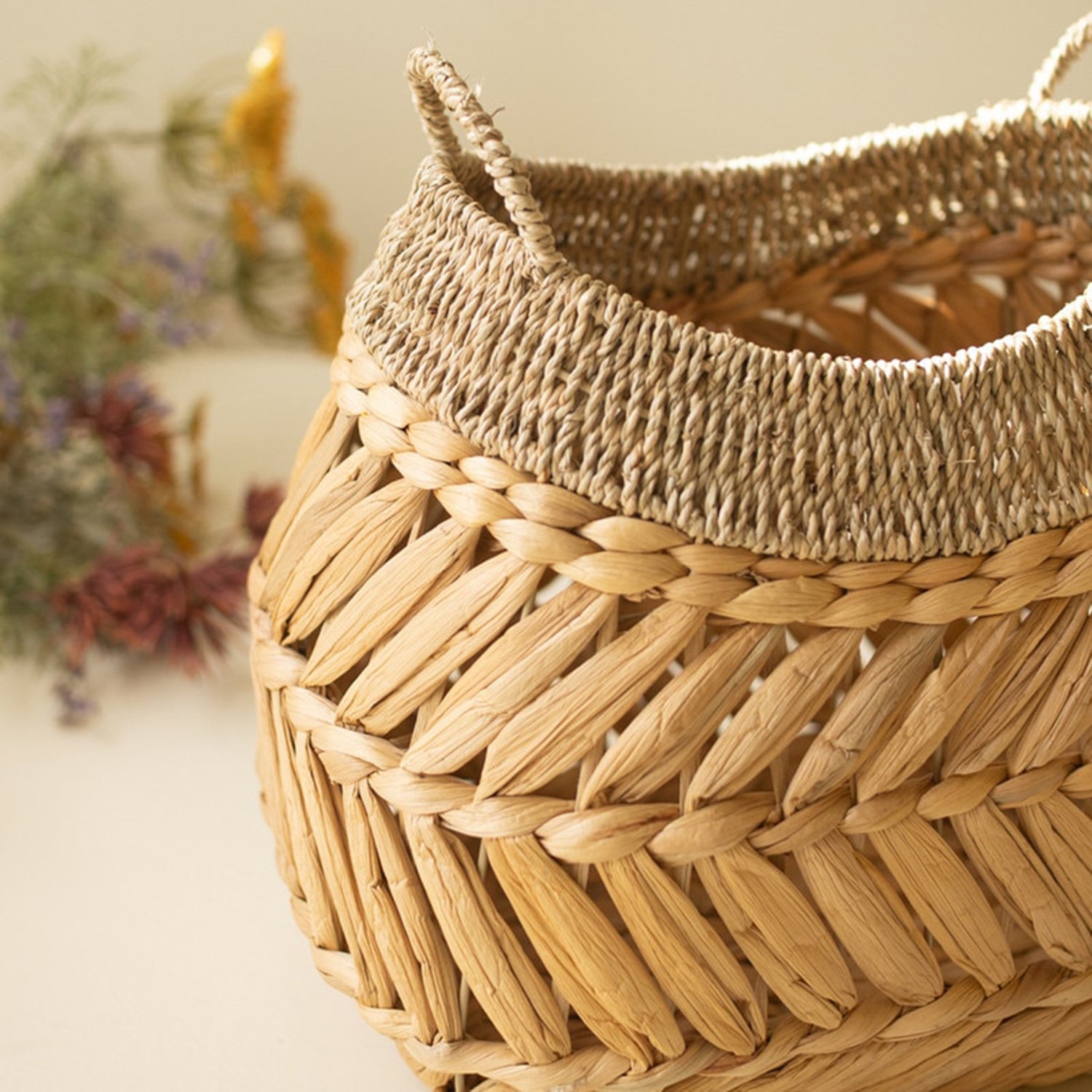 Water Hyacinth Basket with Two Handles
